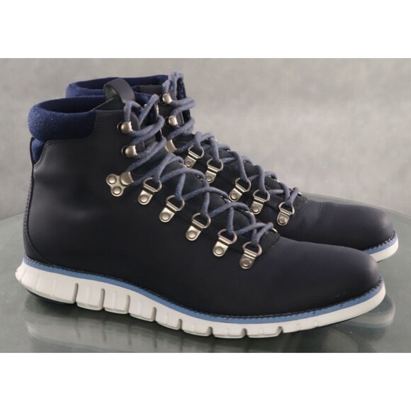 Cole Haan Zero Grand  $160 Men's Hiker Boots Size 9 Leather Blue C31399 - Picture 4 of 12